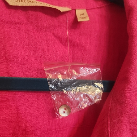 NWOT SOFT SURROUNDINGS PINK ESCAMBIA GAUZE TUNIC SHIRT SZ 3X - Picture 11 of 12